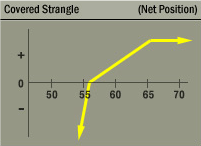 Covered Strangle (Covered Combination) Net Position Strategy Graph Covered Strangle (Covered Combination) Net Position Strategy Graph